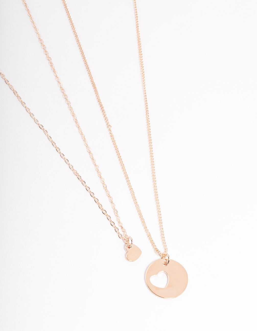 Rose  Heart Disc Cut Out Necklace Pack